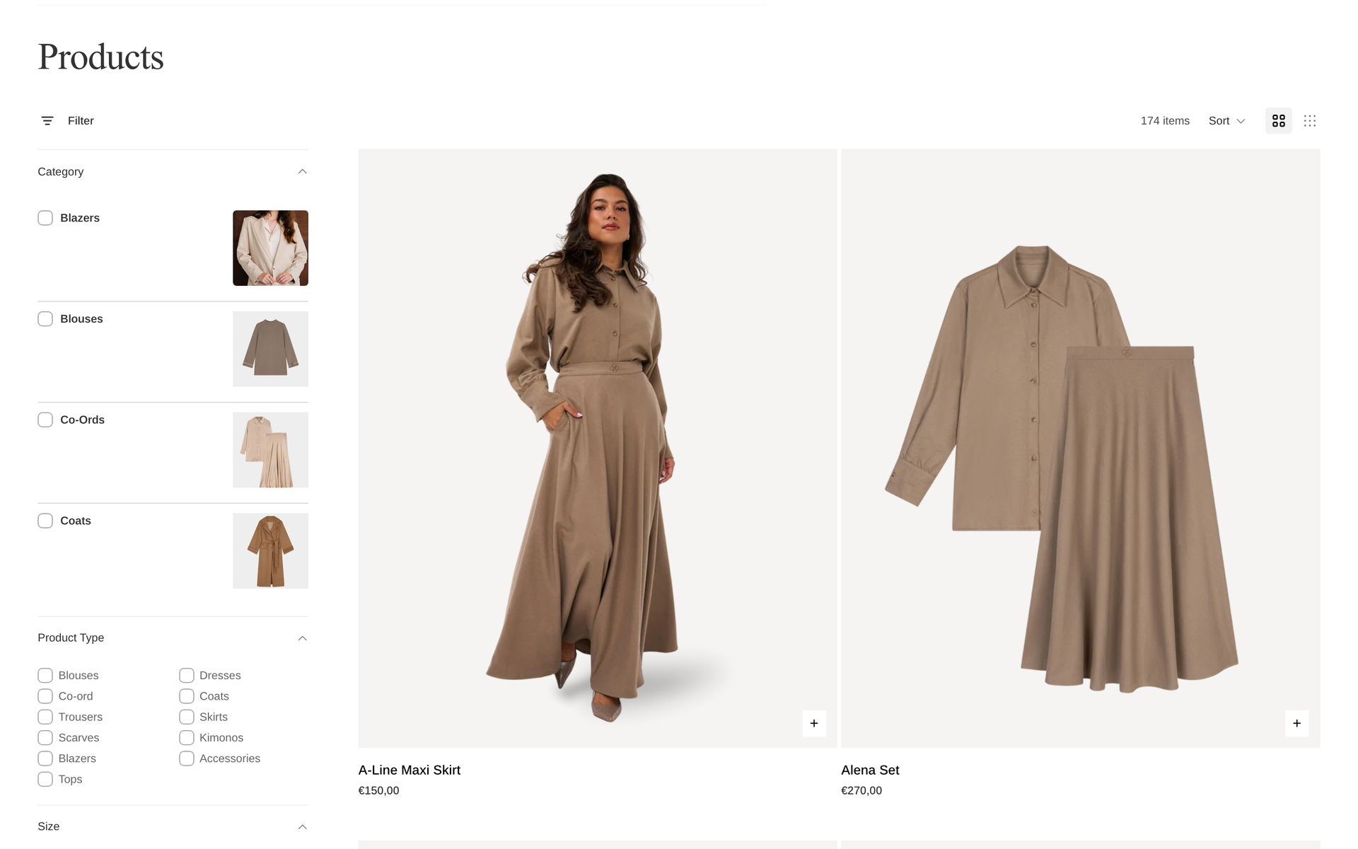 Collectiepagina van de webshop van Destaniya