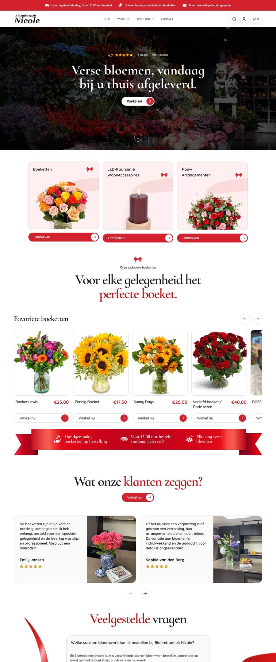 Webshop van Bloemboetiek Nicole