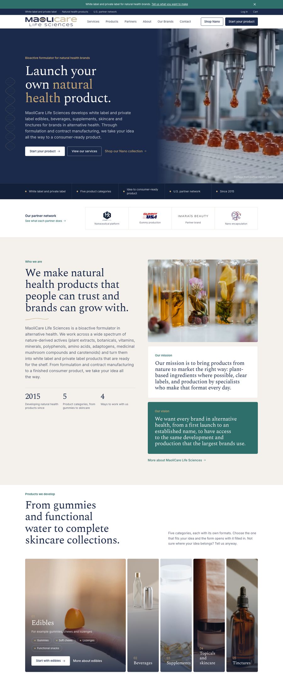 Website van MaoliCare Life Sciences